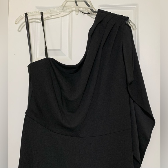 Black WideLeg Jumpsuit LaundrybyShelliSegal One-shoulder Drape PRIORITY SHIPPING - Picture 6 of 10